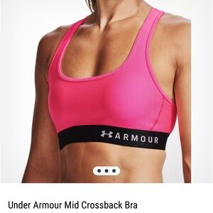 Under Armour Pink Black Sports Bra Size Medium